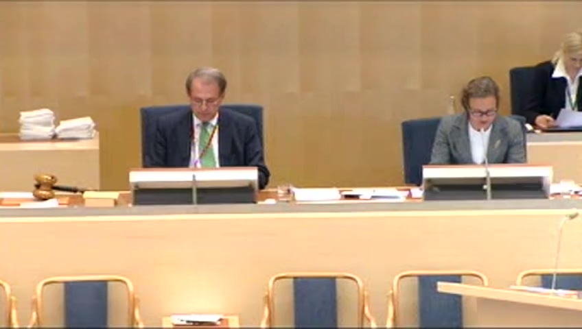 Stillbild från debatten i kammaren