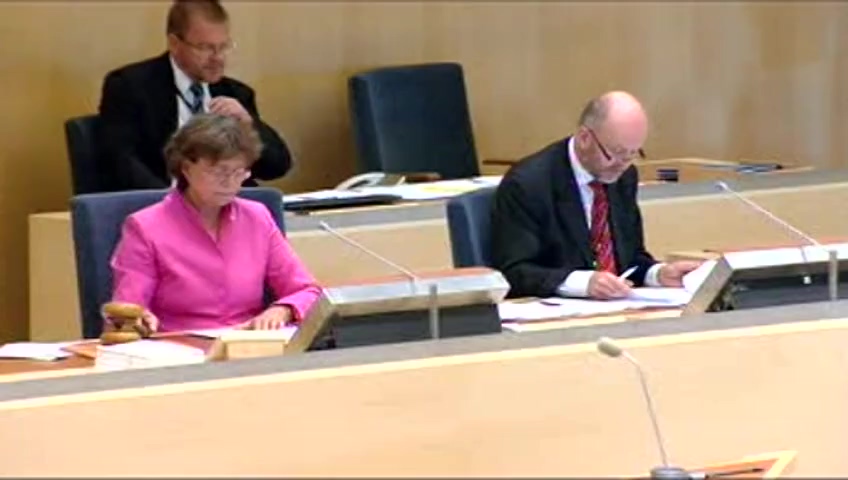 Stillbild från debatten i kammaren