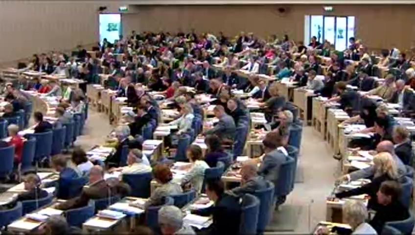 Stillbild från debatten i kammaren