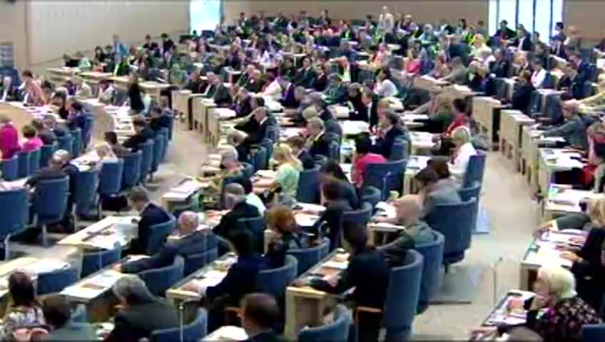 Stillbild från debatten i kammaren