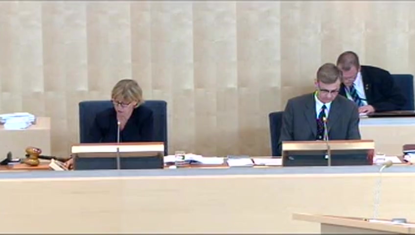 Stillbild från debatten i kammaren