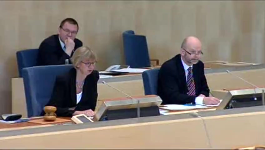 Stillbild från debatten i kammaren