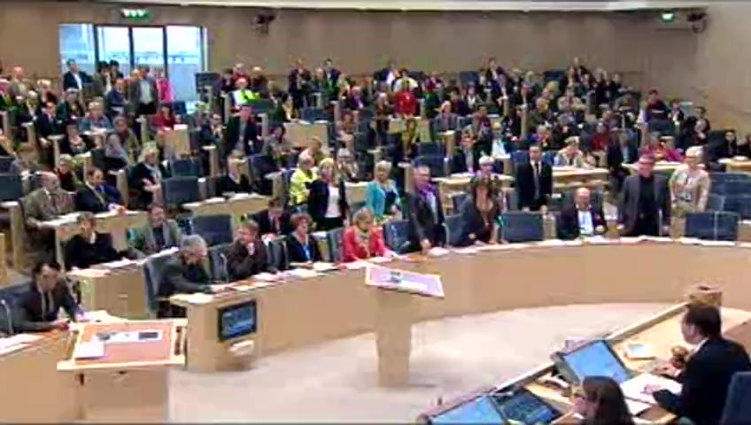 Stillbild från debatten i kammaren