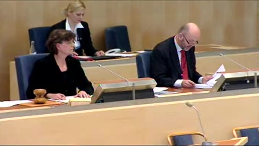Stillbild från debatten i kammaren