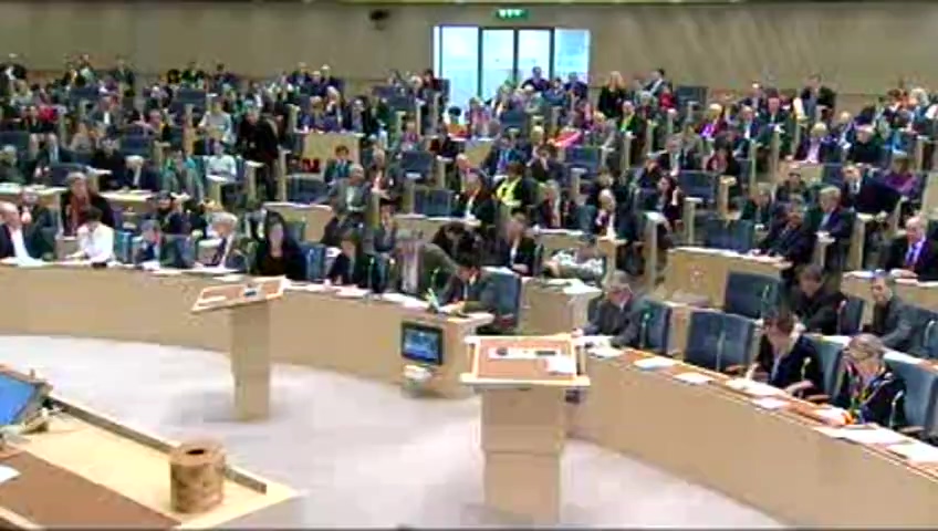 Stillbild från debatten i kammaren