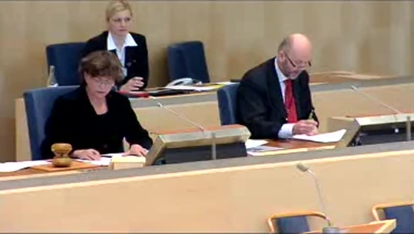 Stillbild från debatten i kammaren