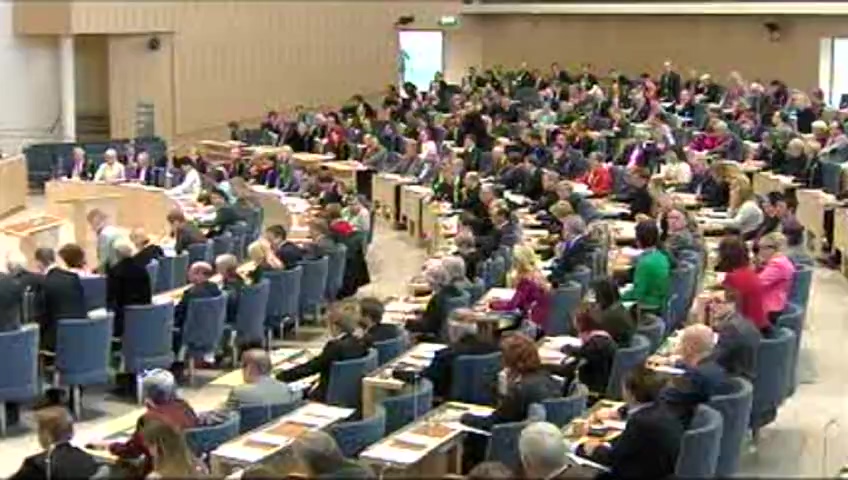 Stillbild från debatten i kammaren