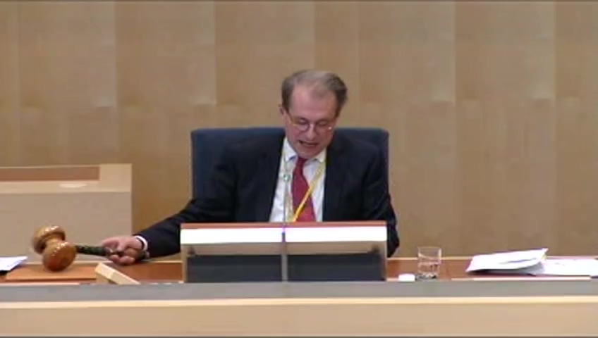 Stillbild från debatten i kammaren