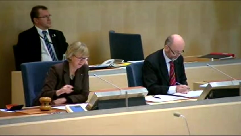 Stillbild från debatten i kammaren