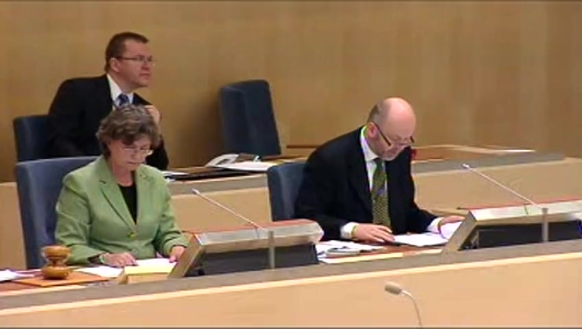 Stillbild från debatten i kammaren