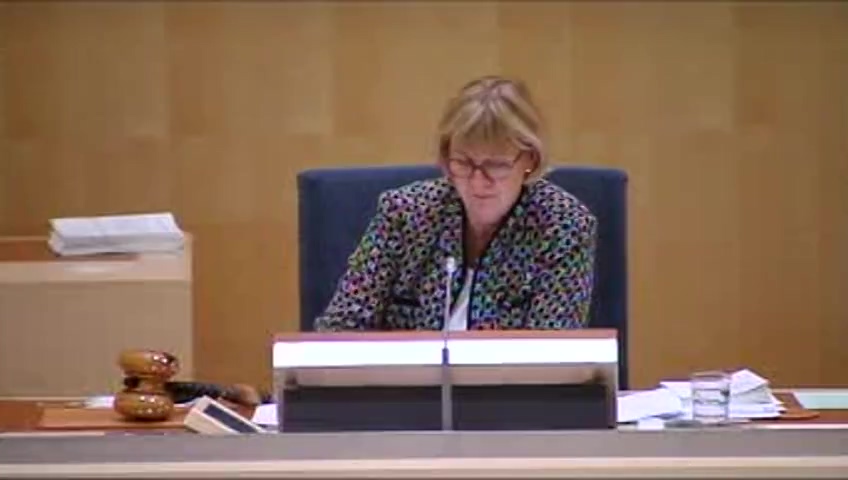 Stillbild från debatten i kammaren