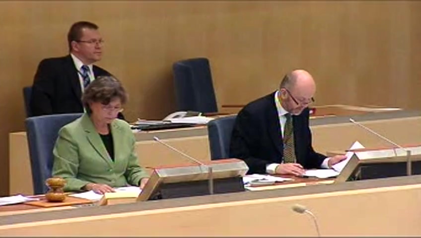 Stillbild från debatten i kammaren
