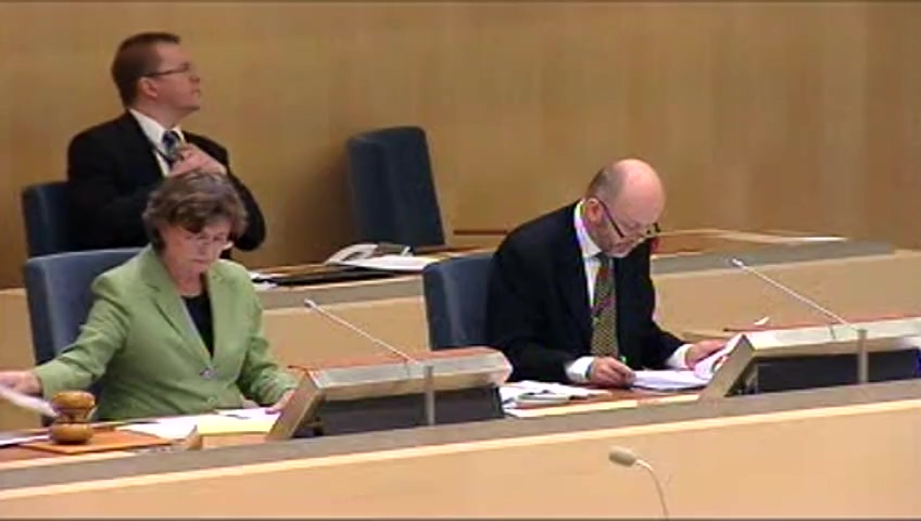 Stillbild från debatten i kammaren