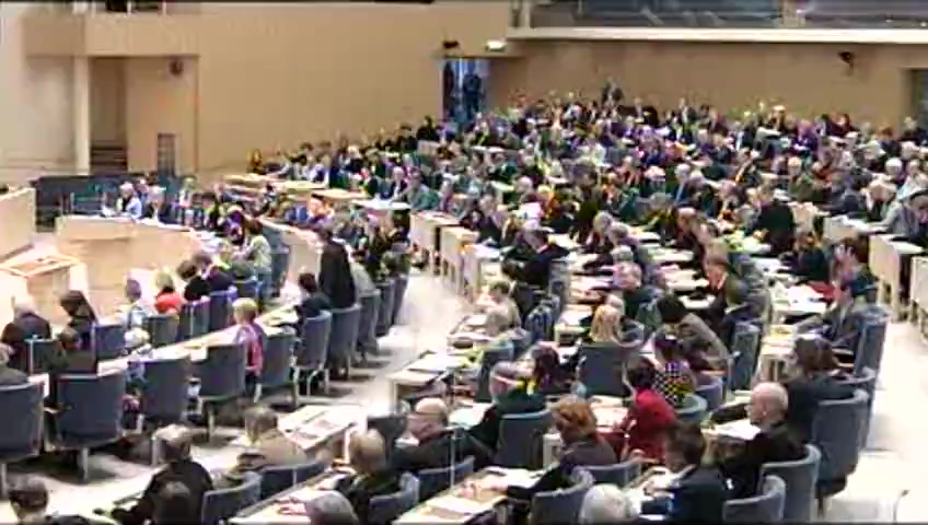 Stillbild från debatten i kammaren