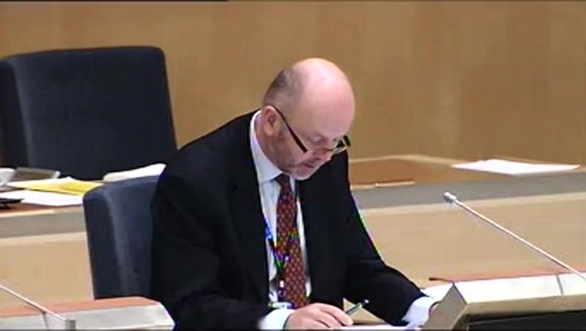 Stillbild från debatten i kammaren