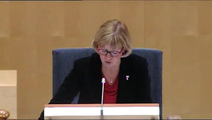 Stillbild från debatten i kammaren