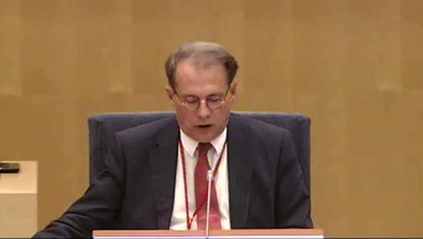 Stillbild från debatten i kammaren