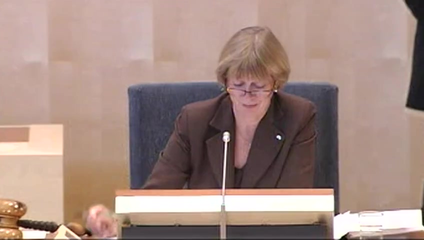 Stillbild från debatten i kammaren