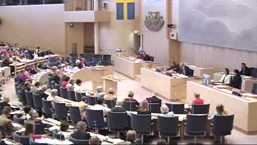 Stillbild från debatten i kammaren