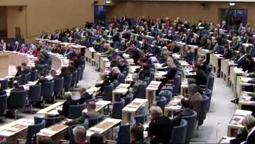 Stillbild från debatten i kammaren