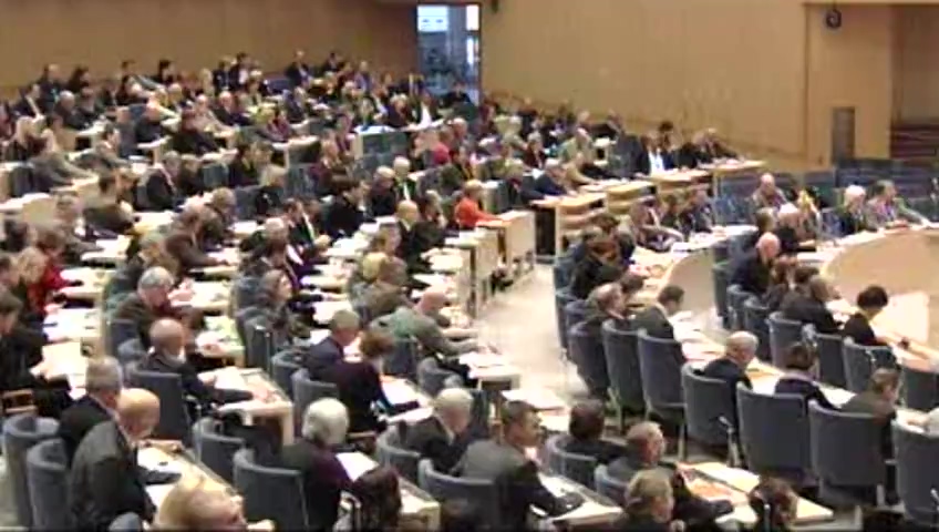 Stillbild från debatten i kammaren