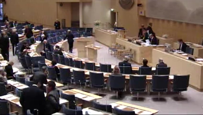 Stillbild från debatten i kammaren