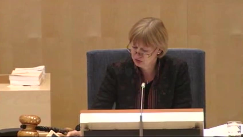 Stillbild från debatten i kammaren