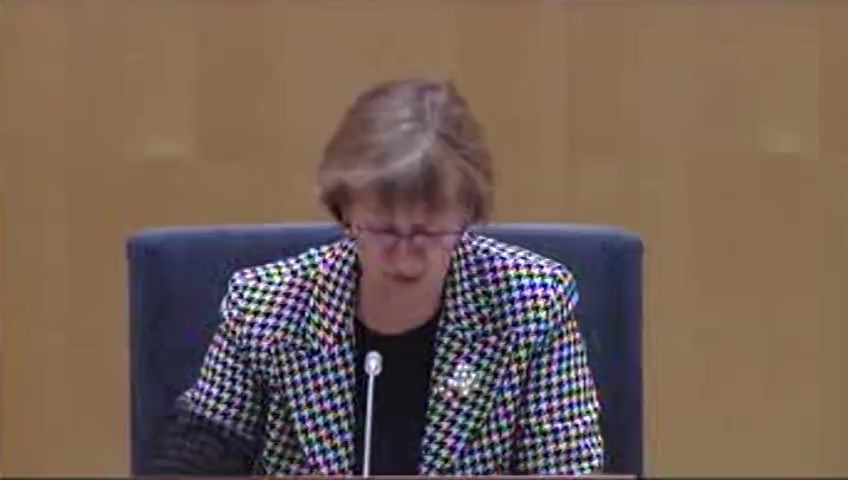Stillbild från debatten i kammaren