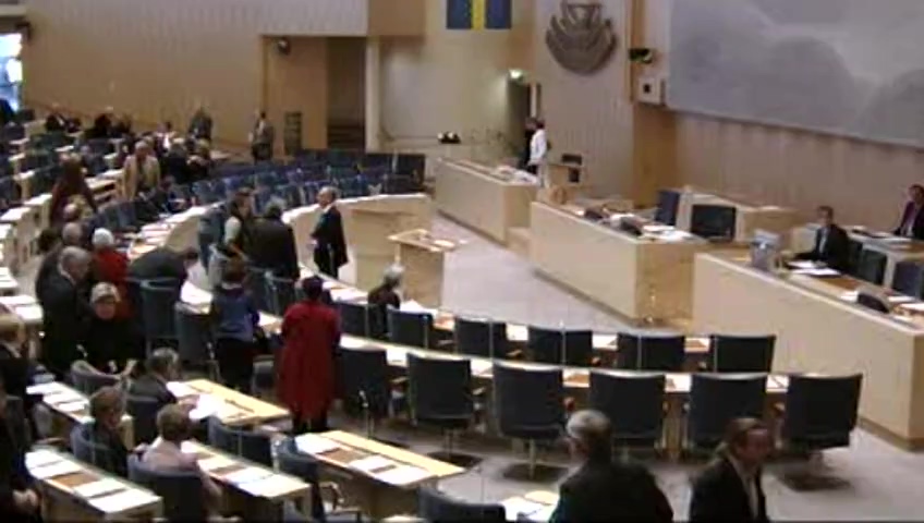 Stillbild från debatten i kammaren