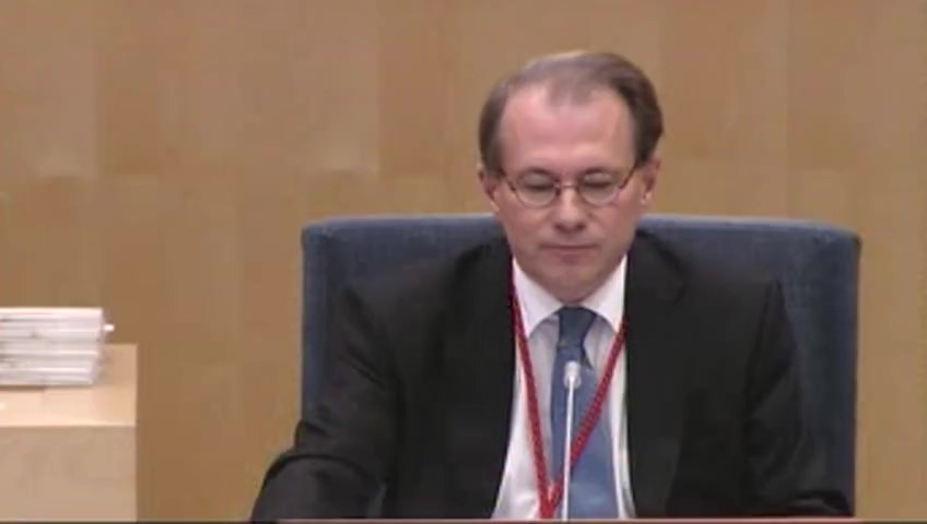 Stillbild från debatten i kammaren