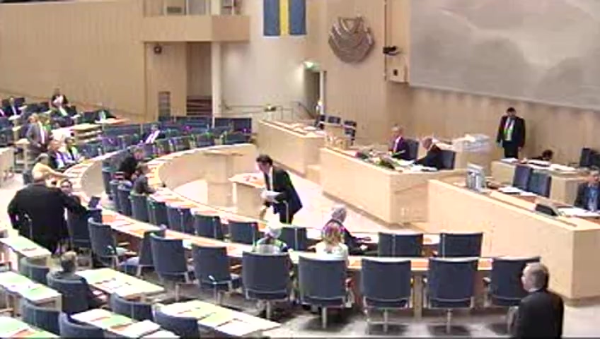 Stillbild från debatten i kammaren