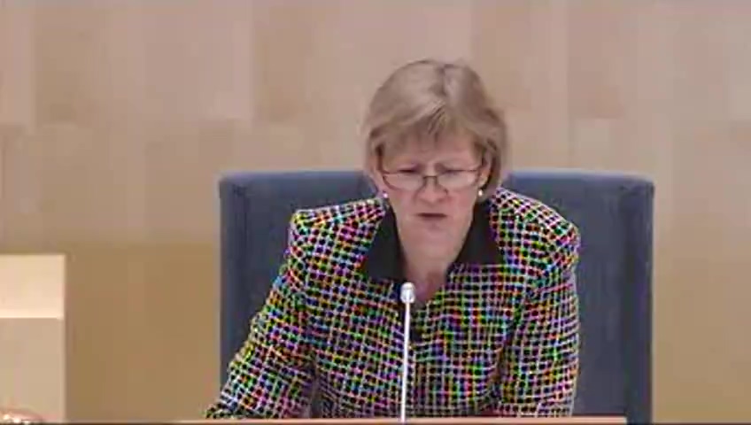 Stillbild från debatten i kammaren