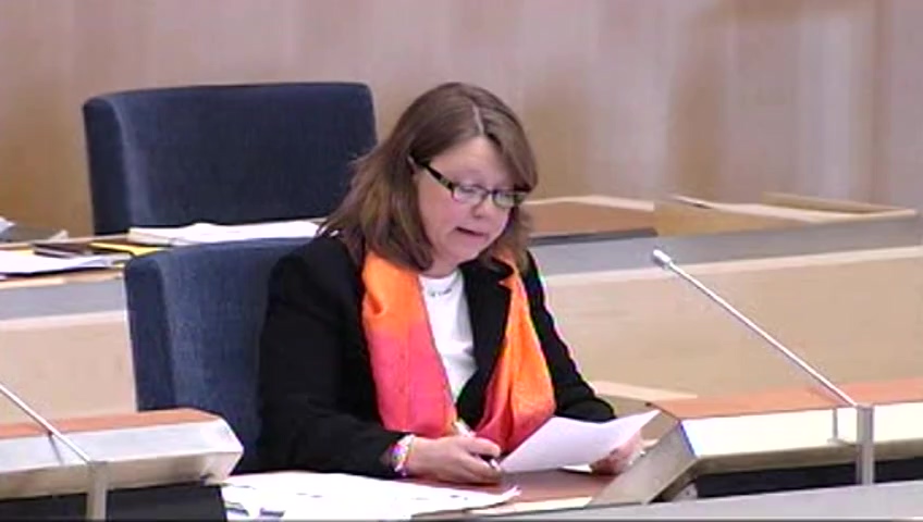 Stillbild från debatten i kammaren