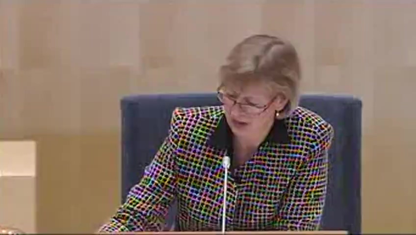 Stillbild från debatten i kammaren