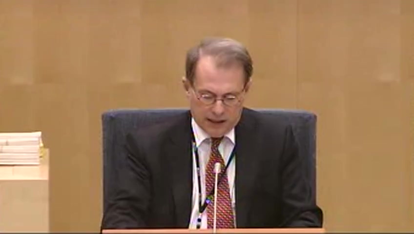 Stillbild från debatten i kammaren