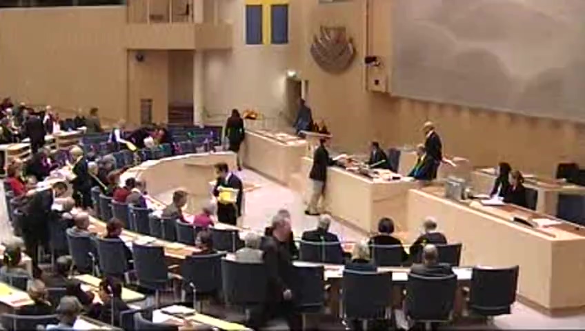 Stillbild från debatten i kammaren