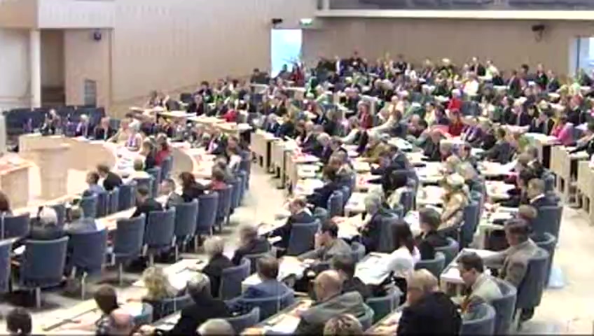 Stillbild från debatten i kammaren