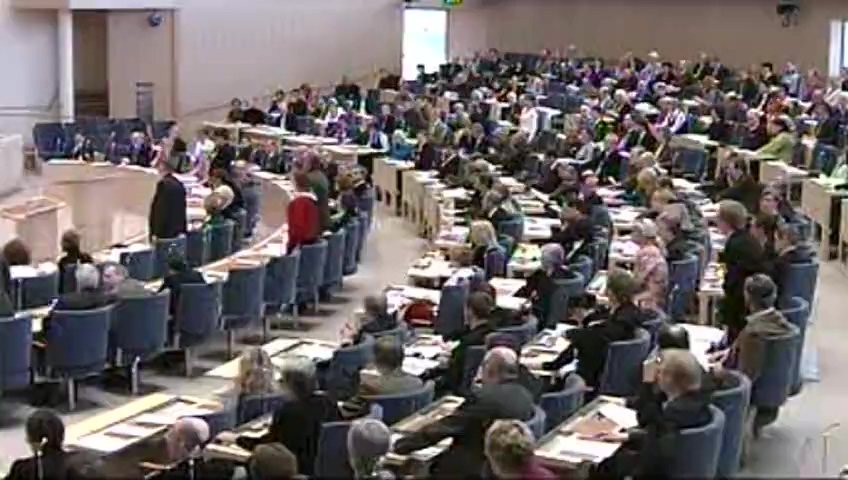 Stillbild från debatten i kammaren