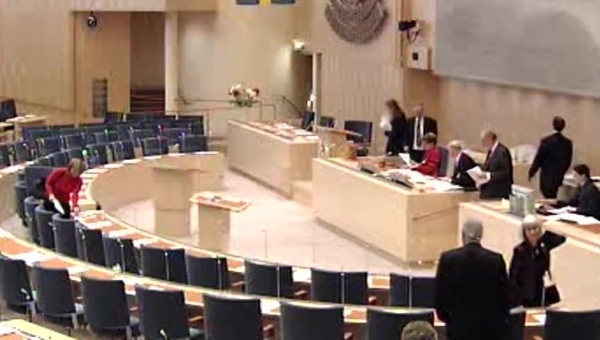 Stillbild från debatten i kammaren