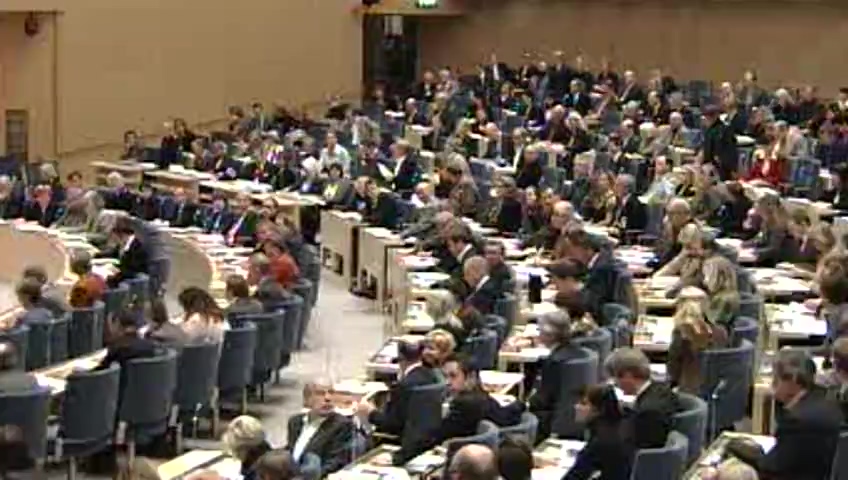 Stillbild från debatten i kammaren