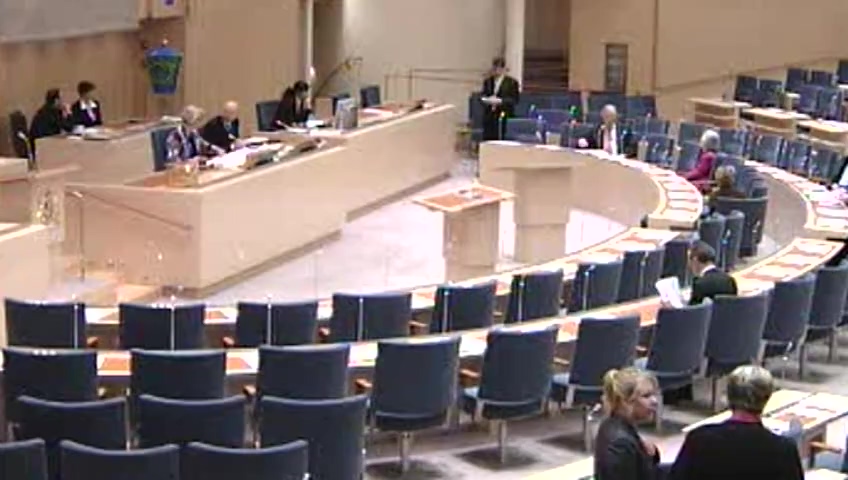 Stillbild från debatten i kammaren
