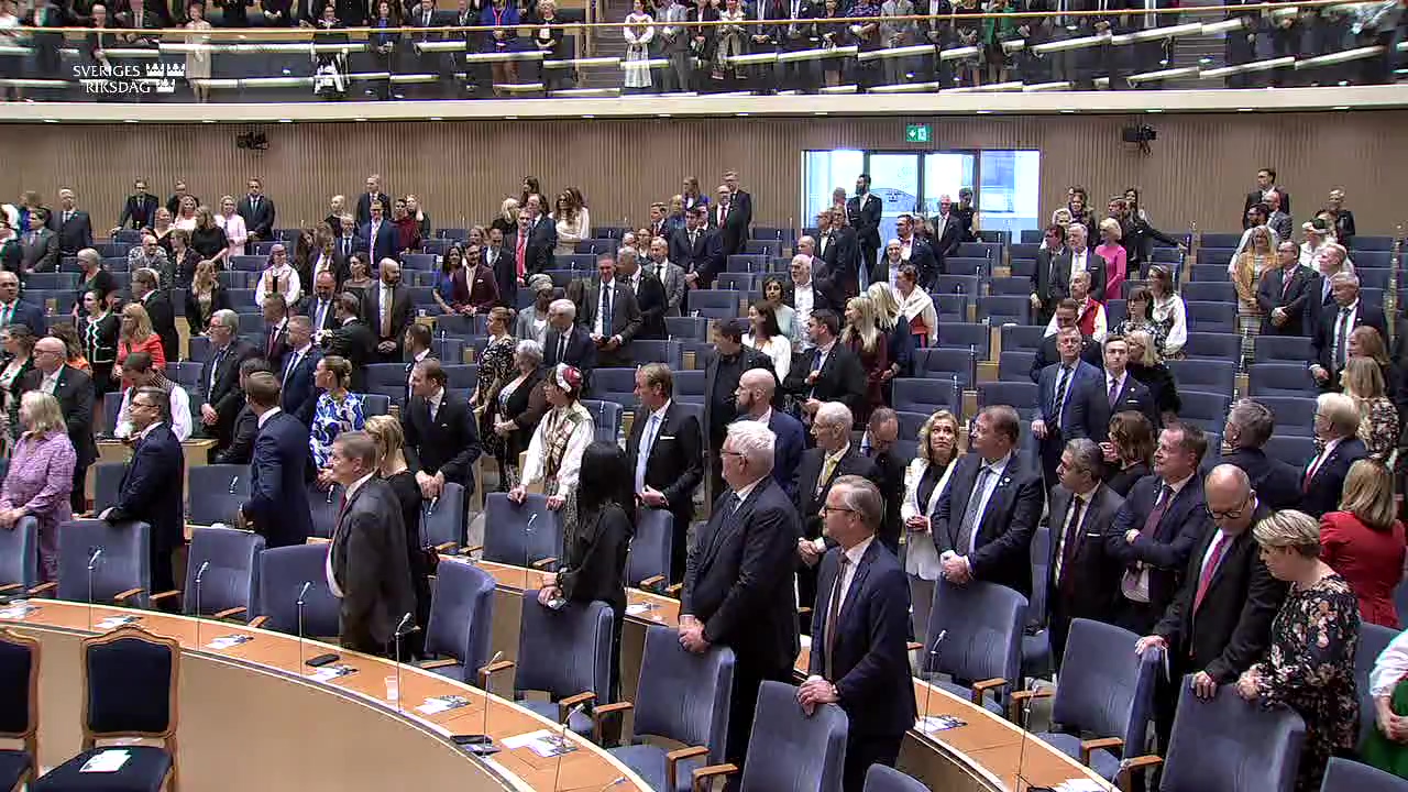 Stillbild från Riksmötets öppnande: Opening of the Riksdag session