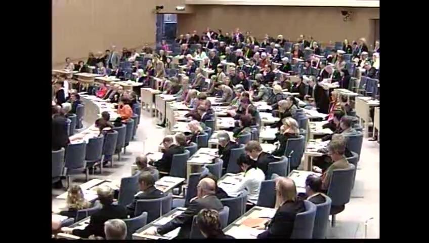 Stillbild från debatten i kammaren