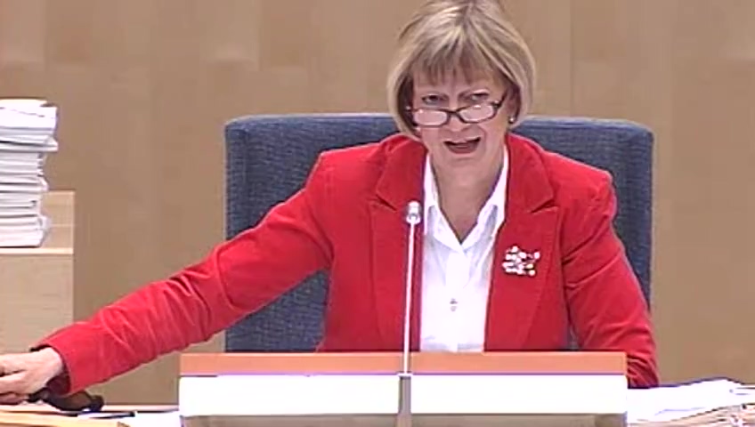 Stillbild från debatten i kammaren