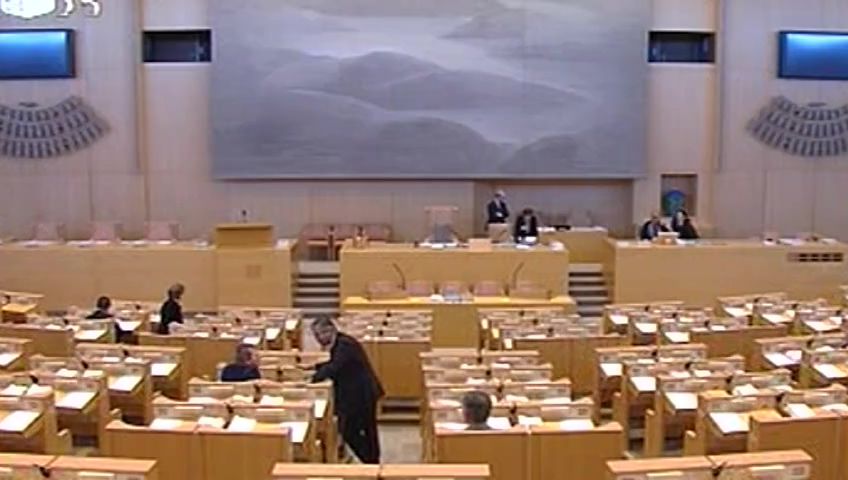Stillbild från debatten i kammaren