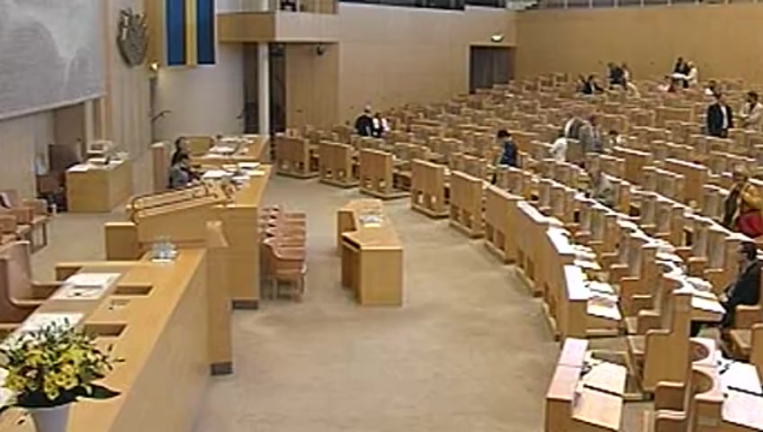 Stillbild från debatten i kammaren