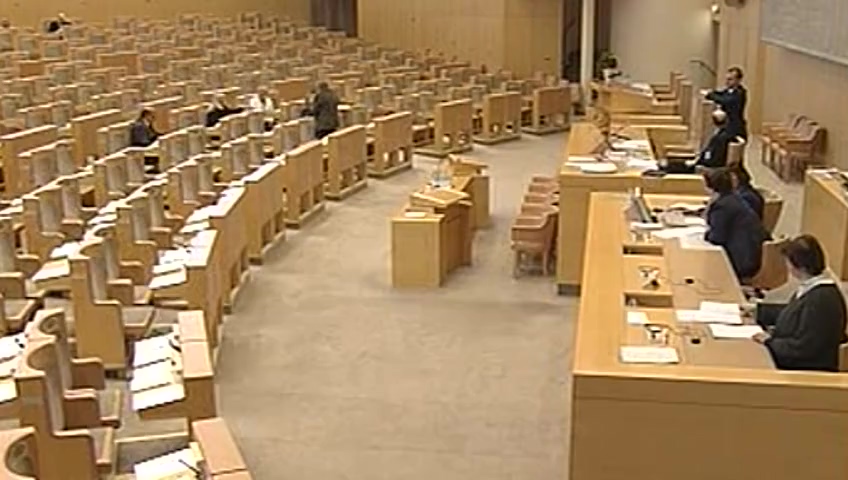 Stillbild från debatten i kammaren