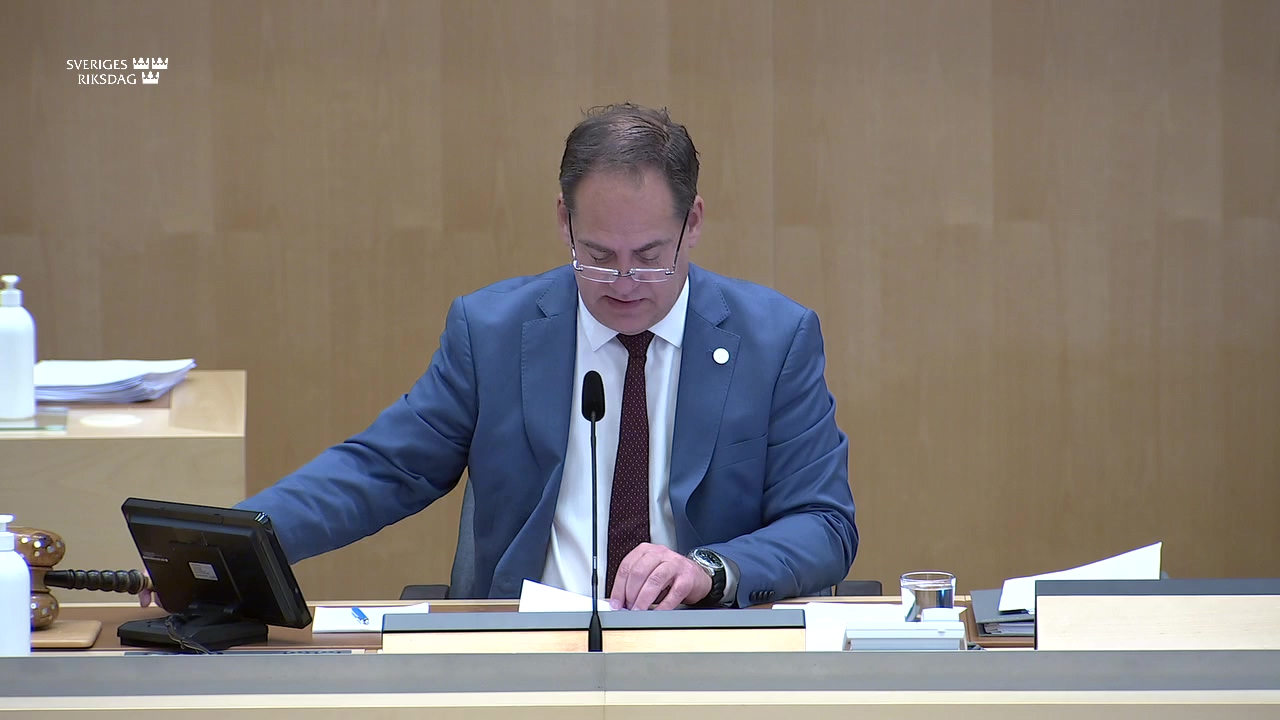 Stillbild från Övrigt kammaren: Val av extra suppleanter