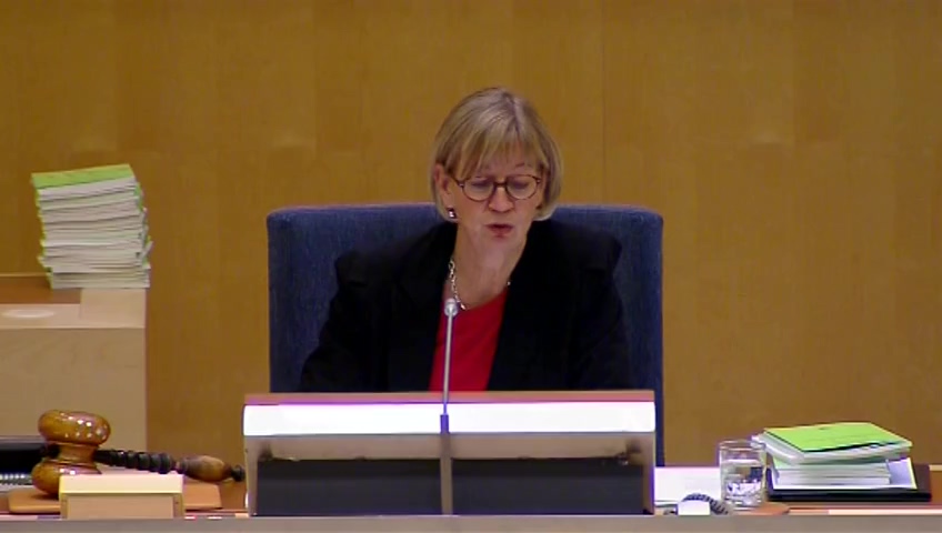 Stillbild från debatten i kammaren
