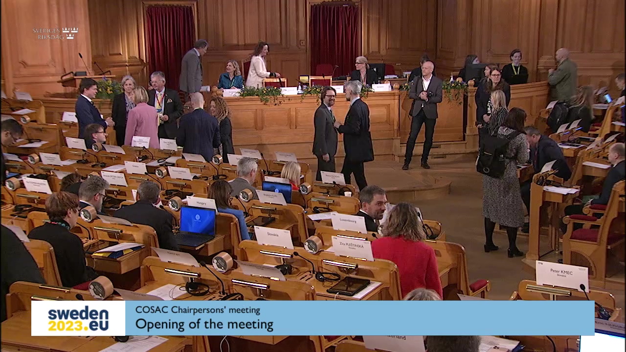 Stillbild från Session: Réunion des présidents de la COSAC
